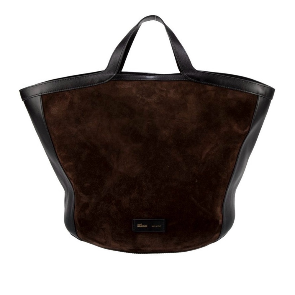 Khaite Nora Tote Black and Chocolate Brown